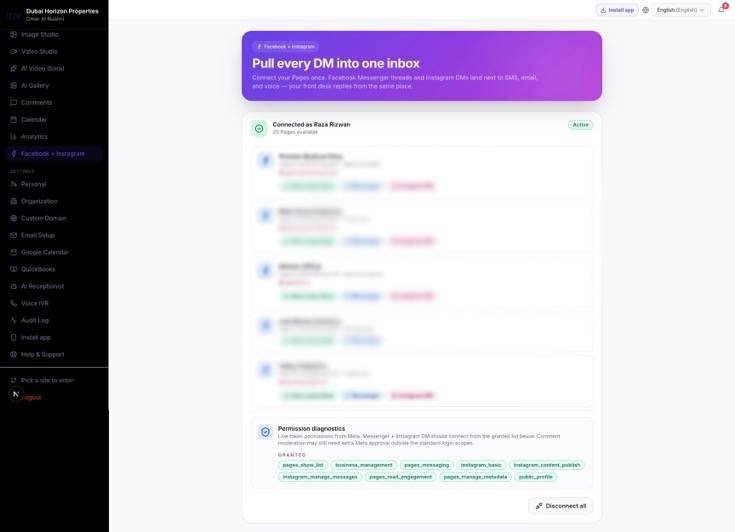 Facebook + Instagram connect