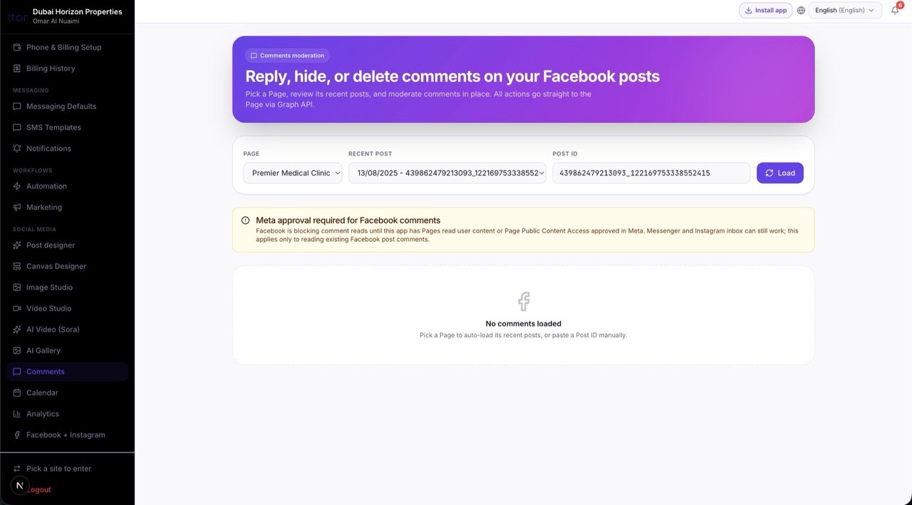 Social — comment moderation